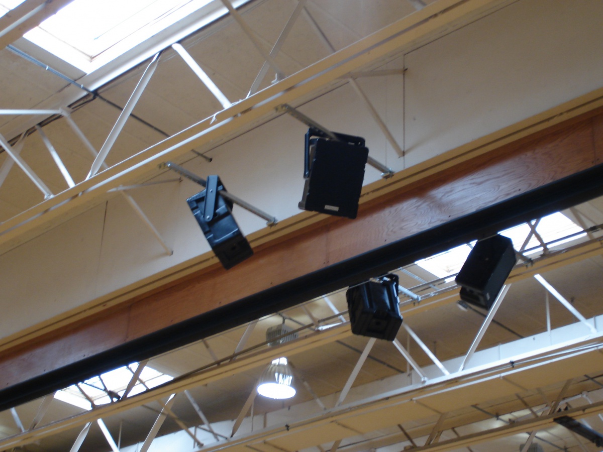 Technomad Noho loudspeakers provide clear audio and wide coverage for basketball and other indoor sports and events