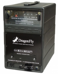 DragonFly portable weatherproof pa system - light, small, and LOUD. Great sound quality, 4+ hour operation from internal battery.