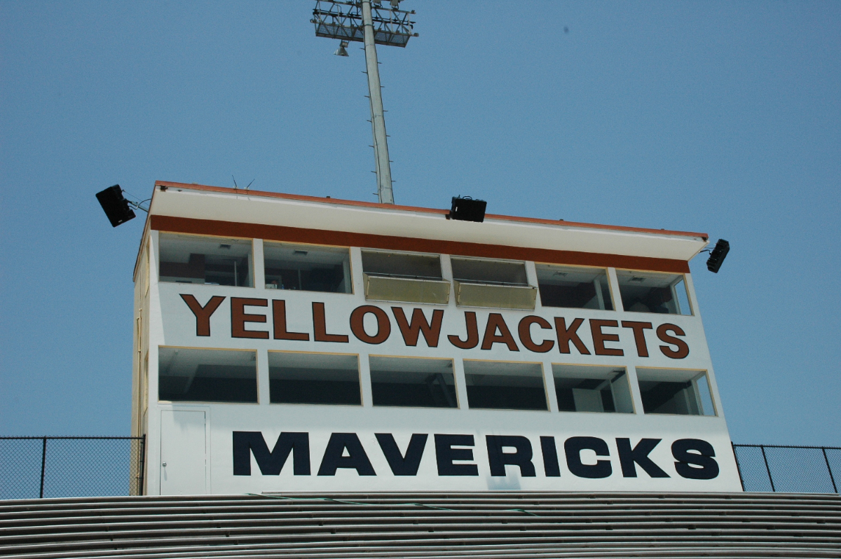 The Yellowjackets Stadium installation includes five Berlin loudspeakers, including three on the press box