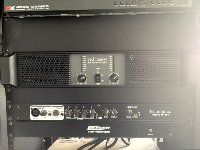 The Technomad Turnkey PA system headend includes a pre-wired amplifier and six-channel mixer — as well as flexibility for students to plug in their iPods and other media players