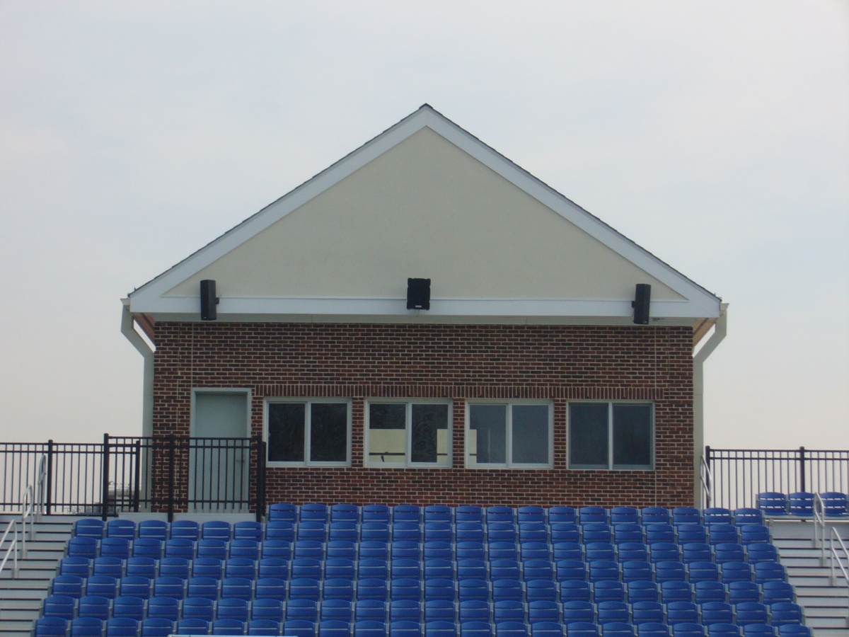 Multiple fly points on Technomad loudspeakers offer numerous mounting options for press box and other installations